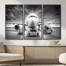Airplane Wall Art Canvas Print, Black and White Jet Aircraft by MyGreatCanvas | Canvas Wall Art Prints | Photo Prints & Wall Decor