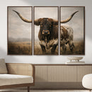 Longhorn Bull Wall Art Canvas Print, Western Farmhouse by MyGreatCanvas | Canvas Wall Art Prints | Photo Prints & Wall Decor