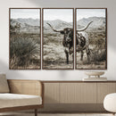 Texas Longhorn Bull Wall Art Canvas Print, Western Farmhouse by MyGreatCanvas | Canvas Wall Art Prints | Photo Prints & Wall Decor