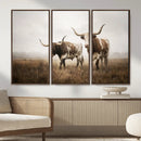 Texas Longhorn Canvas Wall Art Western Bull Desert Moody by MyGreatCanvas | Canvas Wall Art Prints | Photo Prints & Wall Decor