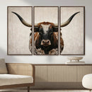 Texas Longhorn Canvas Wall Art Western Bull Desert Moody by MyGreatCanvas | Canvas Wall Art Prints | Photo Prints & Wall Decor