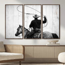 Cowboy Lasso Canvas Wall Art, Black White Western Horse by MyGreatCanvas | Canvas Wall Art Prints | Photo Prints & Wall Decor