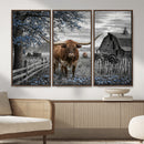 Texas Longhorn Canvas Wall Art, Rustic Farm Barn Bluebonnet by MyGreatCanvas | Canvas Wall Art Prints | Photo Prints & Wall Decor