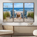 Large Beach Canvas Wall Art Coastal Adirondack Chairs Ocean by MyGreatCanvas | Canvas Wall Art Prints | Photo Prints & Wall Decor