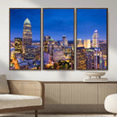 Charlotte Skyline Canvas Wall Art Print – North Carolina Cityscape Photography Print by MyGreatCanvas | Canvas Wall Art Prints | Photo Prints & Wall Decor