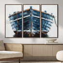 Blue Wooden Rowboat Canvas Wall Art, Coastal Nautical Boat Painting Print for Lake Beach House Decor, Minimalist Maritime Decor Artwork by MyGreatCanvas | Canvas Wall Art Prints | Photo Prints & Wall Decor