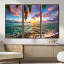Hawaii Beach Sunset Canvas Wall Art Print, Tropical Ocean Landscape Artwork, Palm Tree Coastal Decor for Living Room Bedroom by MyGreatCanvas | Canvas Wall Art Prints | Photo Prints & Wall Decor