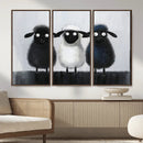 Funny Sheep Canvas Wall Art, Three Quirky Sheep Painting Print, Cute Animal Nursery Decor, Black White Navy Farmhouse Art, Kids Room Gift by MyGreatCanvas | Canvas Wall Art Prints | Photo Prints & Wall Decor