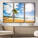 Tropical Beach Canvas Wall Art, Palm Tree Ocean Photo Print, Coastal Living Room Decor, Turquoise Sea Beach House Art, Summer Wall Art by MyGreatCanvas | Canvas Wall Art Prints | Photo Prints & Wall Decor