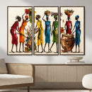 African Folk Art Canvas Wall Art, Colorful African Women Village Painting Print, Tribal Ethnic Home Decor, Vibrant African Art, Living Room by MyGreatCanvas | Canvas Wall Art Prints | Photo Prints & Wall Decor