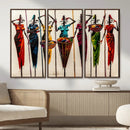 African Folk Art Canvas Wall Art, Colorful African Women Village Painting Print, Tribal Ethnic Home Decor, Vibrant African Art, Living Room by MyGreatCanvas | Canvas Wall Art Prints | Photo Prints & Wall Decor