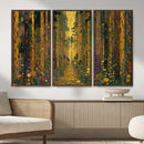 Gustav Klimt Style Forest Canvas Wall Art, Golden Forest Path Floral Art Nouveau Print, Enchanted Woodland Decor by MyGreatCanvas | Canvas Wall Art Prints | Photo Prints & Wall Decor