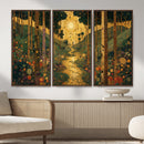Gustav Klimt Style Forest Canvas Wall Art, Golden Forest Path Floral Art Nouveau Print, Enchanted Woodland Decor by MyGreatCanvas | Canvas Wall Art Prints | Photo Prints & Wall Decor