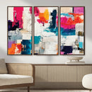 Blue Teal Abstract Canvas Wall Art, Modern Textured Painting Print, Navy Orange White Contemporary Art, Neutral Living Room Decor, Office Art by MyGreatCanvas | Canvas Wall Art Prints | Photo Prints & Wall Decor