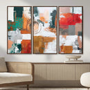 Blue Teal Abstract Canvas Wall Art, Modern Textured Painting Print, Navy Orange White Contemporary Art, Neutral Living Room Decor, Office Art by MyGreatCanvas | Canvas Wall Art Prints | Photo Prints & Wall Decor
