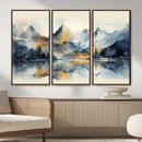 Lake Abstract Mountain Wall Art Canvas Print