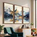 Lake Abstract Mountain Wall Art Canvas Print