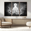 Black White Octopus Wall Art Canvas Print by MyGreatCanvas | Canvas Wall Art Prints | Photo Prints & Wall Decor