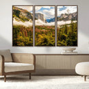 Half Dome Yosemite Canvas Wall Art – Majestic Triptych