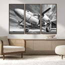 Vintage Airplane on Runway Canvas Print by MyGreatCanvas | Canvas Wall Art Prints | Photo Prints & Wall Decor