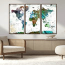 Modern Watercolor World Map Canvas Wall Art – Framed by MyGreatCanvas | Canvas Wall Art Prints | Photo Prints & Wall Decor