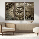 Wooden Ship Wheel Canvas Print, Multi Panel Canvas Wall Art