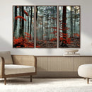 Autumn Forest Wall Art – Enchanting Red Leaves Canvas Print, by MyGreatCanvas | Canvas Wall Art Prints | Photo Prints & Wall Decor