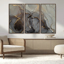 Gray Marble Fluid Wall Art – Modern Abstract Canvas Print