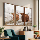 Longhorn Cattle Wall Art Canvas Print, Framed Farmhouse