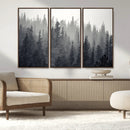 Misty Forest Canvas Wall Art – Monochrome Triptych Pine Tree by MyGreatCanvas | Canvas Wall Art Prints | Photo Prints & Wall Decor