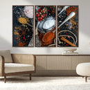 Spices and Seasonings Canvas Wall Art – Colorful Triptych by MyGreatCanvas | Canvas Wall Art Prints | Photo Prints & Wall Decor