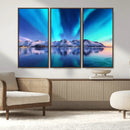 Northern Lights above Mountain Wall Art, Northern Lights