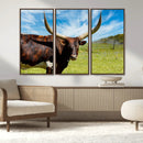 Longhorn and Cow Wall Art, Country Cow Wall Decor Canvas by MyGreatCanvas | Canvas Wall Art Prints | Photo Prints & Wall Decor