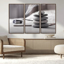 Burning Incense and Zen Stones Buddhism Wall Art, Zen Stones