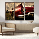 Red Classic Car Wall Art Canvas Print