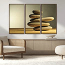 Fluvial Zen Stones Canvas Wall Art Print