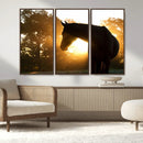 Horse at Sunset Wall Art Animal Canvas Print