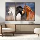 Animal Wall Art Three Horses Farmhouse Art Canvas, Framed by MyGreatCanvas | Canvas Wall Art Prints | Photo Prints & Wall Decor