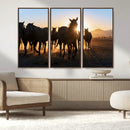Horse Herd Wall Art Animal Canvas Print