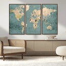 Classic World Map Canvas Print – Framed Vintage Map Wall by MyGreatCanvas | Canvas Wall Art Prints | Photo Prints & Wall Decor