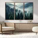 Captivating Misty Forest Wall Art Premium Canvas Print a