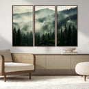 Captivating Misty Forest Wall Art Premium Canvas Print a