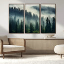 Captivating Misty Forest Wall Art Premium Canvas Print a