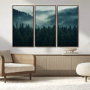 Captivating Misty Forest Wall Art Premium Canvas Print,