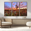 Arizona Desert Wall Art Canvas Print - Framed Deser Sunset