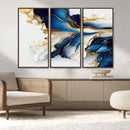 Gold Marble Art - Abstract Geode Gold And Blue Marble Shape