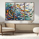 Modern Abstract Fish Shoal Wall Art Canvas Print, Colorful by MyGreatCanvas | Canvas Wall Art Prints | Photo Prints & Wall Decor