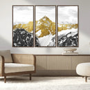 Gold Abstract Mountains Wall Art Print on Canvas, Nature