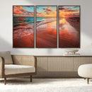 Sunset Beach Wall Art | Ocean Canvas Print | Coastal Wall