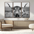 Texas Cow Longhorn Wall Art Canvas Print for Farm House Wall by MyGreatCanvas | Canvas Wall Art Prints | Photo Prints & Wall Decor